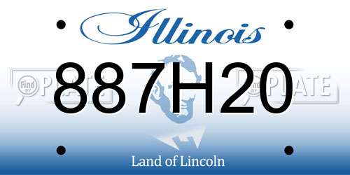 887H20 Illinois License Plate