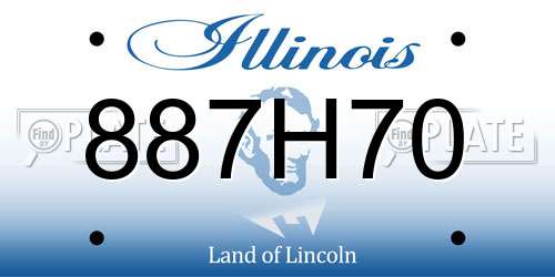 887H70 Illinois License Plate