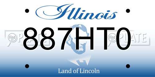 887HT0 Illinois License Plate