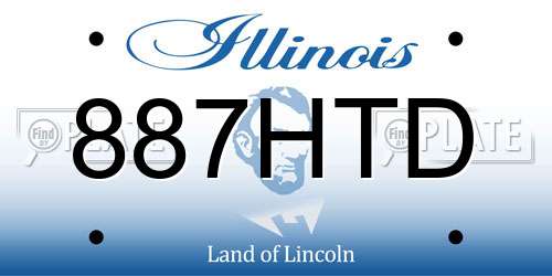 887HTD Illinois License Plate