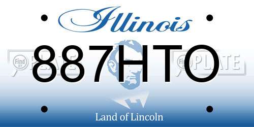 887HTO Illinois License Plate