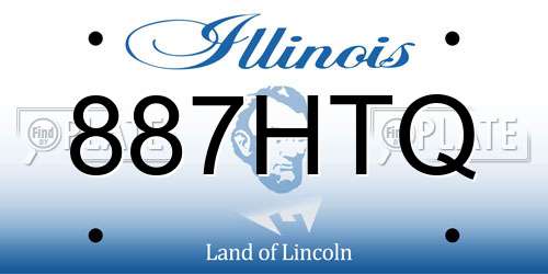887HTQ Illinois License Plate