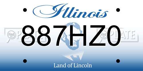 887HZ0 Illinois License Plate