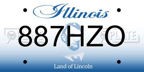 887HZO Illinois License Plate