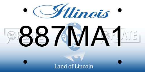 887MA1 Illinois License Plate