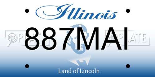 887MAI Illinois License Plate
