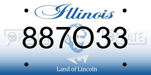 887O33 Illinois License Plate