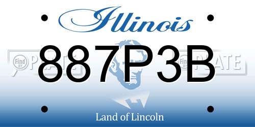 887P3B Illinois License Plate