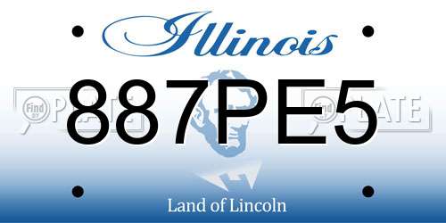 887PE5 Illinois License Plate
