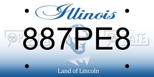 887PE8 Illinois License Plate