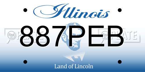 887PEB Illinois License Plate