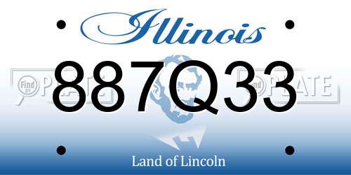 887Q33 Illinois License Plate