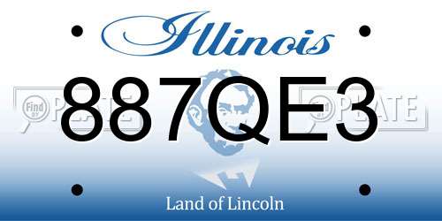 887QE3 Illinois License Plate