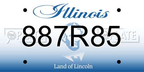 887R85 Illinois License Plate