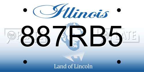 887RB5 Illinois License Plate