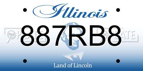 887RB8 Illinois License Plate