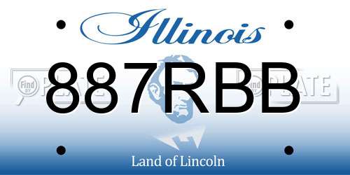 887RBB Illinois License Plate