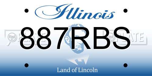 887RBS Illinois License Plate