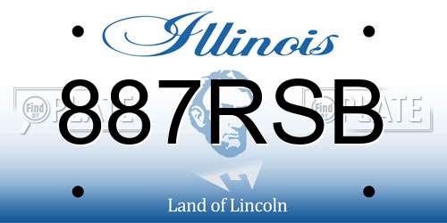 887RSB Illinois License Plate