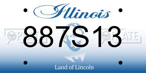 887S13 Illinois License Plate