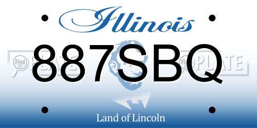 887SBQ Illinois License Plate
