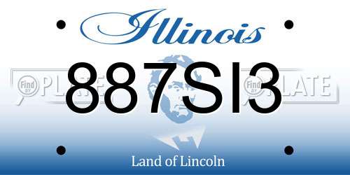 887SI3 Illinois License Plate