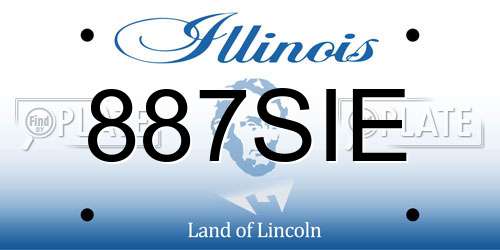 887SIE Illinois License Plate