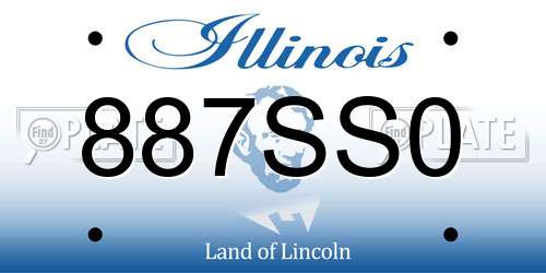 887SS0 Illinois License Plate