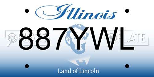 887YWL Illinois License Plate