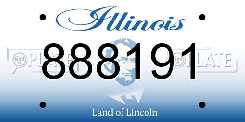 888191 Illinois License Plate