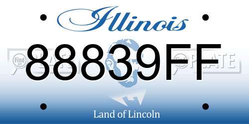 88839FF Illinois License Plate