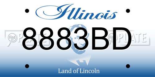 8883BD Illinois License Plate