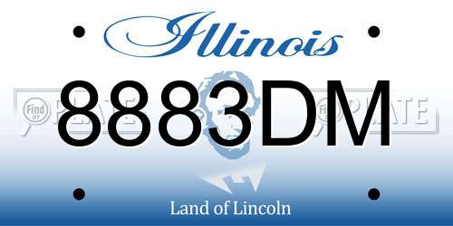 8883DM Illinois License Plate