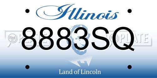 8883SQ Illinois License Plate