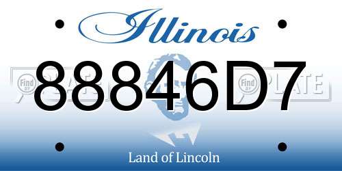88846D7 Illinois License Plate