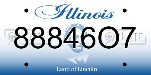 88846O7 Illinois License Plate