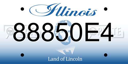 88850E4 Illinois License Plate