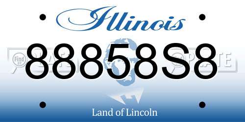 88858S8 Illinois License Plate