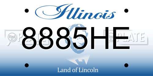 8885HE Illinois License Plate