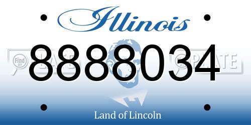 8888034 Illinois License Plate