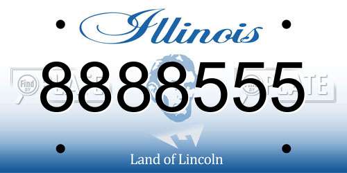 8888555 Illinois License Plate