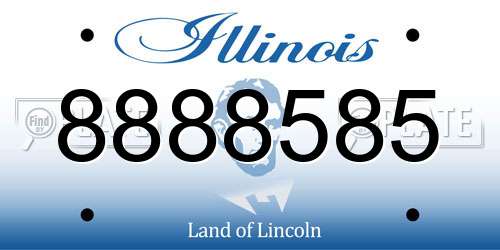 8888585 Illinois License Plate