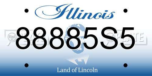 88885S5 Illinois License Plate