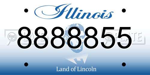 8888855 Illinois License Plate