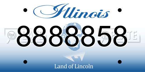 8888858 Illinois License Plate