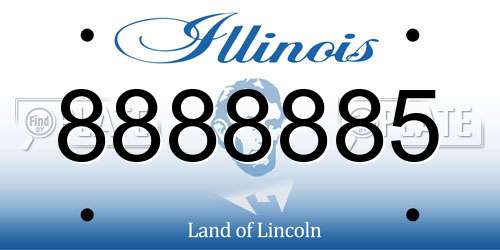 8888885 Illinois License Plate