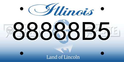 88888B5 Illinois License Plate