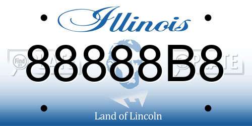 88888B8 Illinois License Plate