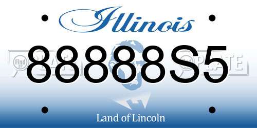 88888S5 Illinois License Plate