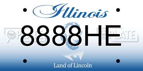 8888HE Illinois License Plate